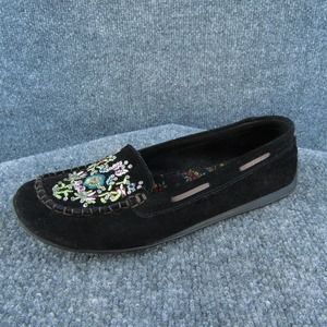 BC Footwear Women Moccasin Shoes‎ Black Leather Slip On Size 6.5 Medium